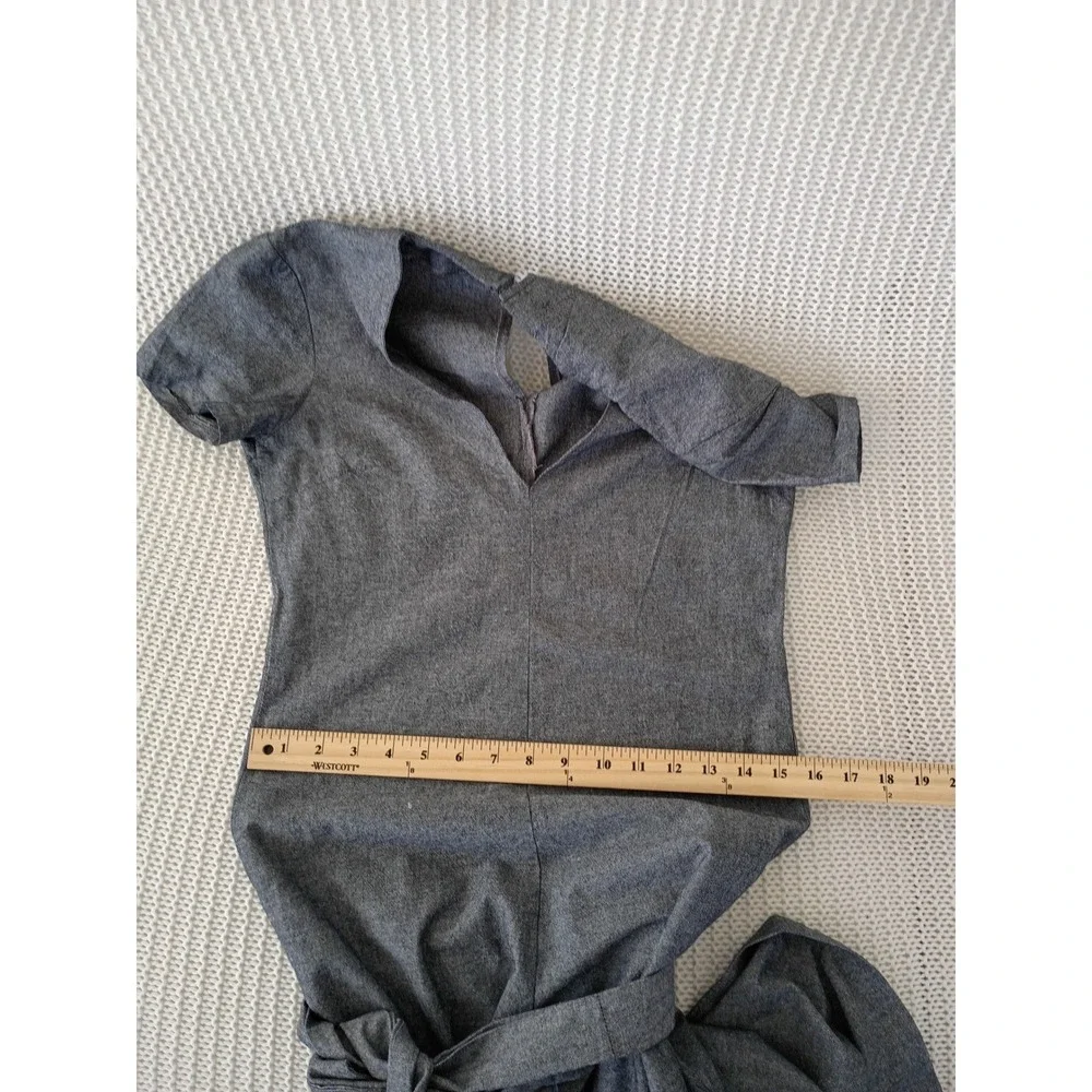 Reformation Minimalist $218 Grey Short Sleeve Wide Leg Tie Waist Jumpsuit Fits S